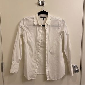Banana republic white scallop shirt
